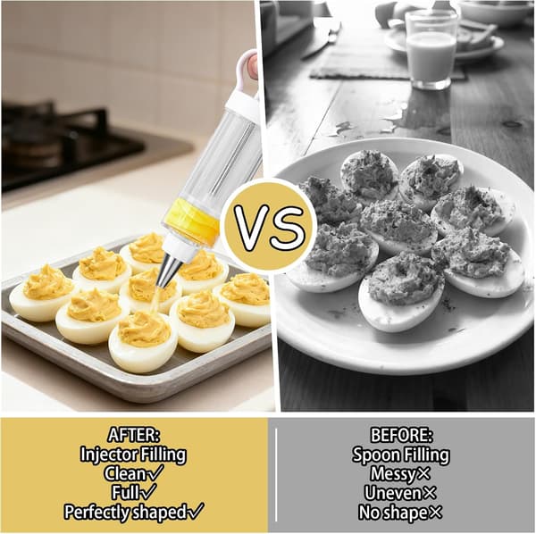 Fylt egg-sprøyte - Injektor med doseringssprøyte - For perfekte egg - Hvit