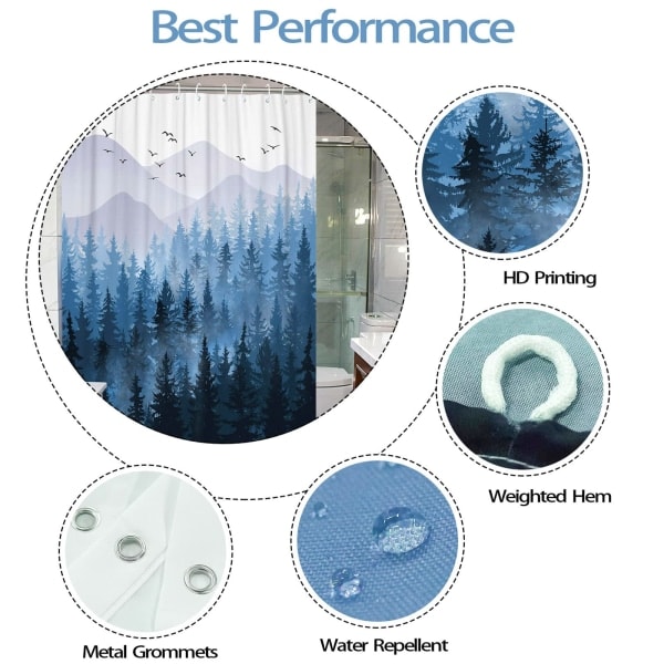 IC Blue Misty Forest Duschsoffa Set Ombre Marinblå Wh