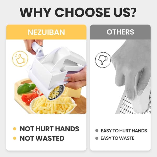 Cheese Grater - with - Handle - Parmesan Cheese Grater - Manual - Hard - Cheeses - Chocolate - Easy