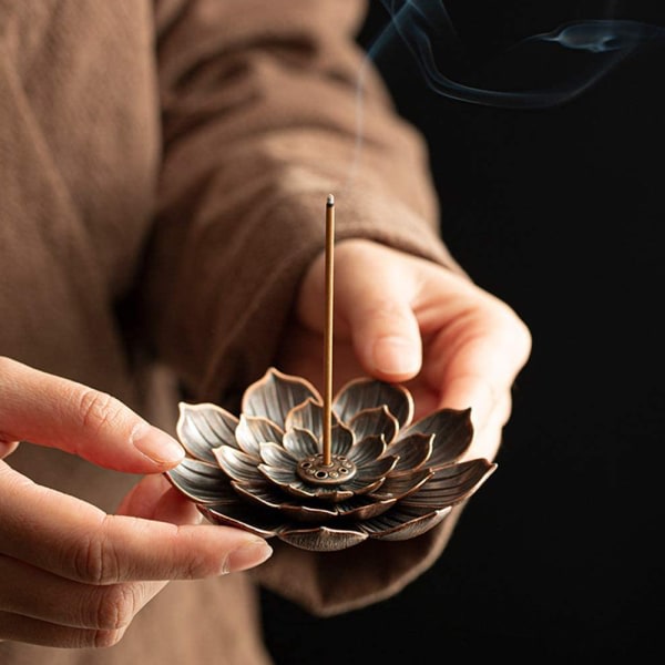 6-håls holdere for rökelsepinnar, dobbelt formål som aromaterapi rökelsebrännare, med avtagbar askfångare