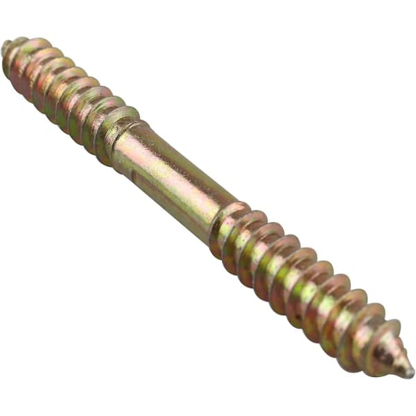 10 st Möbelfästskruvar - M8 x 80 mm Dubbla ändar - Trä till Trä