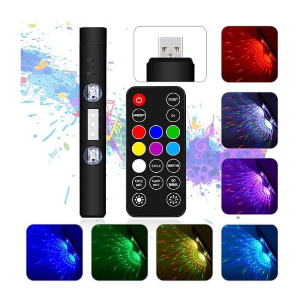 LED Inredningsbelysning Bil, USB Bil Omgivningsbelysning Styrbar