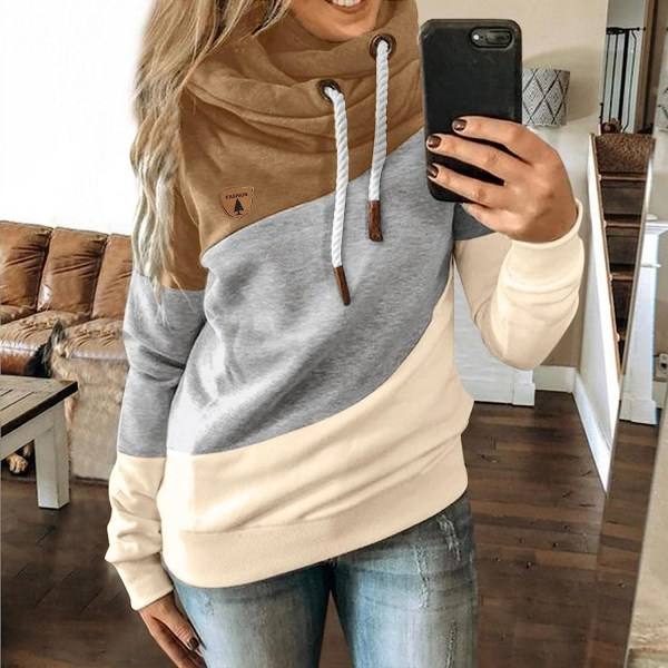 IC Hetter for kvinner Pullover Cowl Neck Casual Langærmet