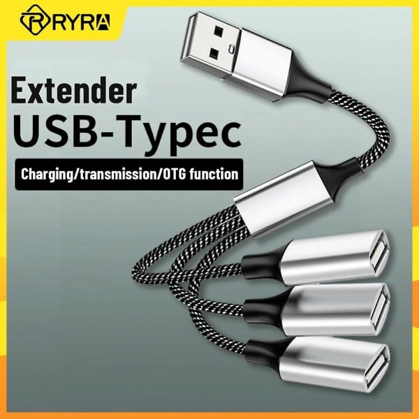 IC Ryra Multi USB Typ C Hub Splitter Förlängningar 4 Portar OTG Hög Hastighet Överföringsadapter Bärbar