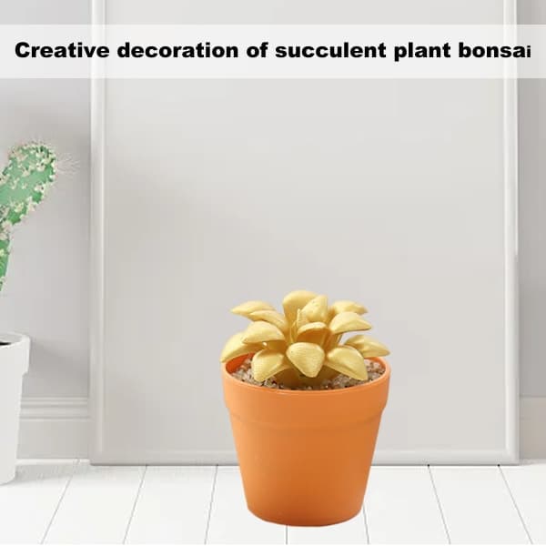 IC 4 stk simulerte sukkulenter bonsai kreative ornamenter kunstige