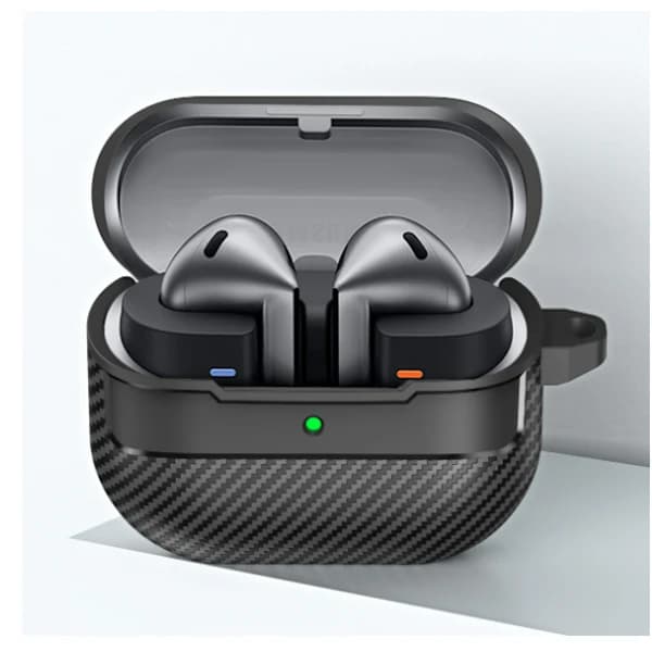 Kulfiber beskyttelsesetui til Samsung Galaxy Buds3/3pro Sort Sort Svart