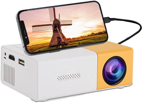 Mini Projector - Full - Outdoor Movie Projector - Compatible - with - HDMI - USB - Audio - Remote Control.