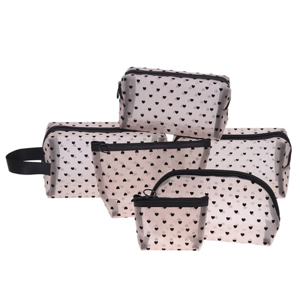 IC Kosmetisk Mesh Makeup Väskor Case Svart Dragkedja Förvaring Divi Black F
