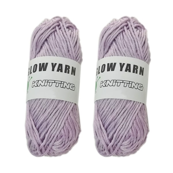 IG 2 Rullar Glow in The Dark Garn för Virkning, 50m per rulle Luminous Lavender