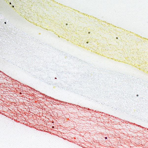 Juletræsbånd Mesh Glitter Bånd Dekoration Gave til sølv