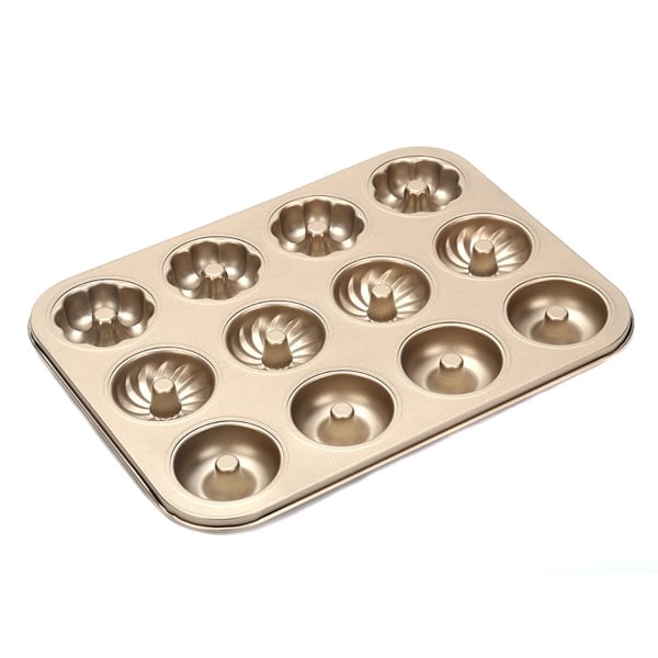 IC Donut Form Kakform, 12-håls Non-Stick Donut Form, För Ugn