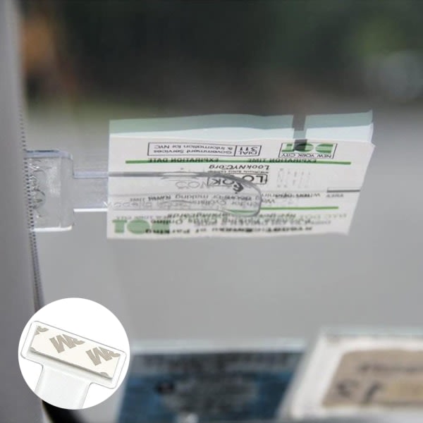 IC Parkeringsbillet Holder, 4-pak Transparent Billet Holder til Vindue, Selvklæbende Billet Klemmer