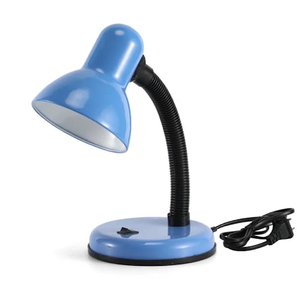 LED utskiftbar lyspære øyebeskyttelse leselampe skrivebordslampe plug-in studenthjem skrivebord studie gammeldags sengelampe skrivelys blå 5 fliser hvitt lys blue 5 tile white light
