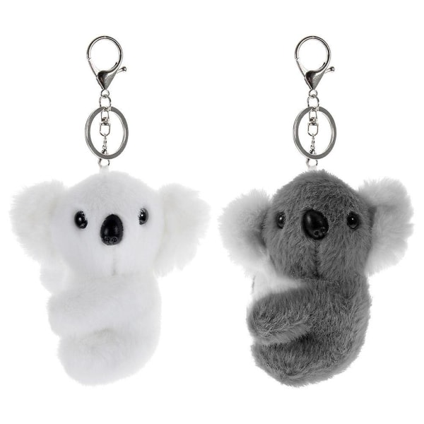2 st Plysch Koala Doll Pendant Nyckelkedja Fylld Koala Dekorativ Bag Pendant Söt djurnyckelring（12X10X9CM，Asorted Color） IC