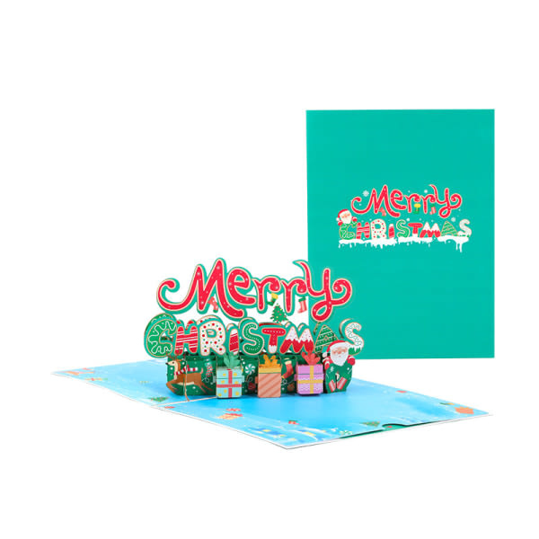 2 kpl jouluaiheisia 3D-pop up -kortteja, paperileikkaus