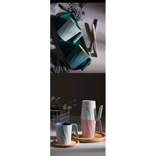 1-pack Creative Simple Mouthwash Cup INS Striped Non-slip Water