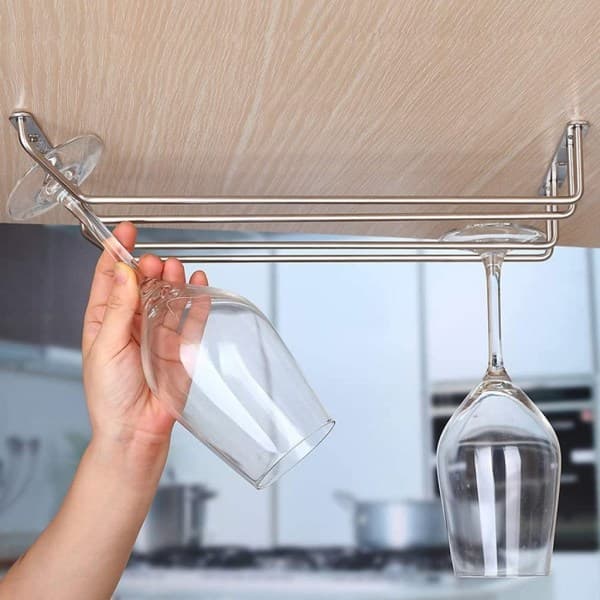 Vinglasstativ Under Skap Enkelt Skinne Vinglasholder Stemware Holder 27cm