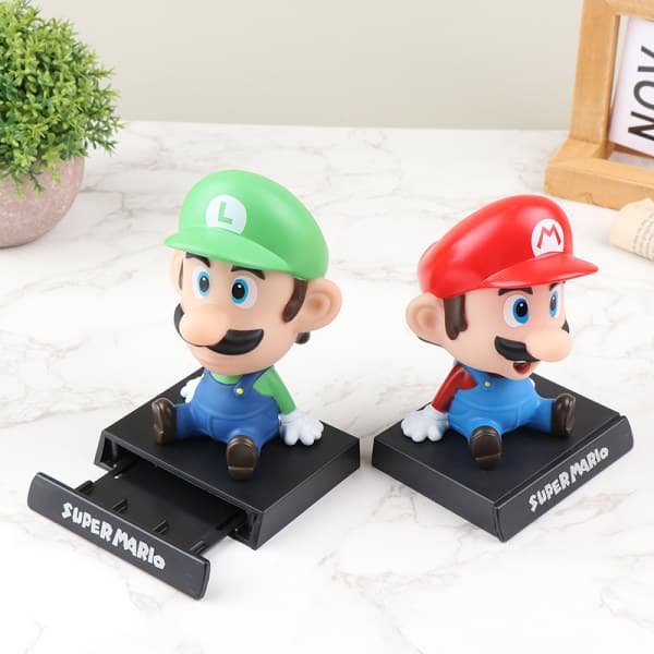IC Bros Luigi Cartoon Spring Model Toy Anime Figur Desktop Decora Grön