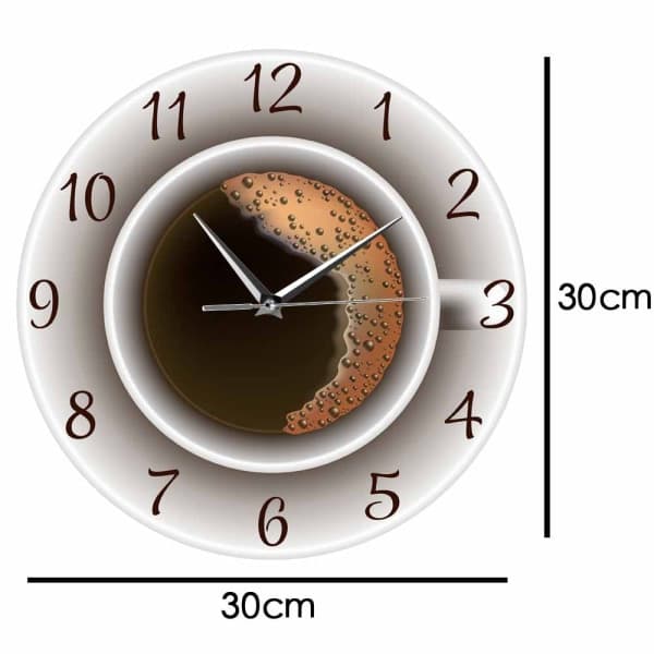 IC Väggklocka Skum Kaffekopp Tema Väggklocka Väggdekor för Café Hem Kök Inredning Väggklocka