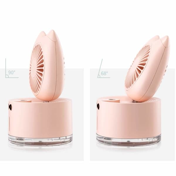 IC NOE Mini Skrivbordsfläkt USB Laddningsbar (Rosa)