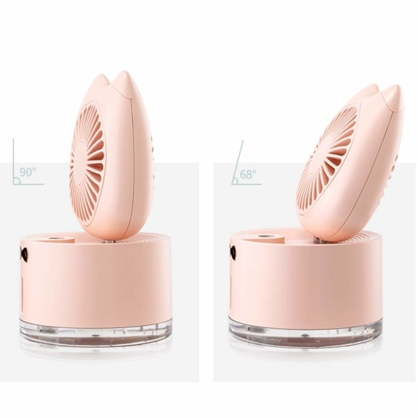 IC NOE Mini Skrivebords Køle USB Opladbar Blæser (Rosa)