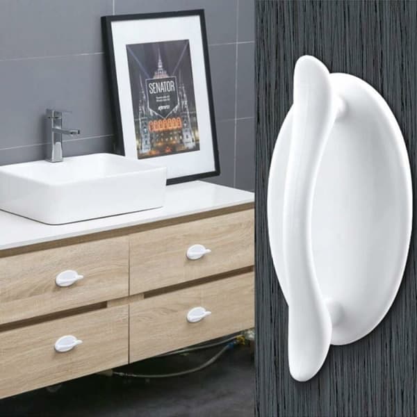 pieces - Self-adhesive - Handles - Drawer handles - Suitable - Kitchen cabinets - Sliding doors - Windows - Cabinets - Furniture handles - Plastic - White