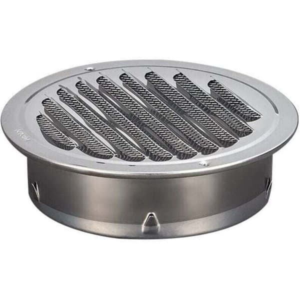 Rund ventilationsrist i rustfrit stål 100 mm metalventilationsrist, af DEBUNS