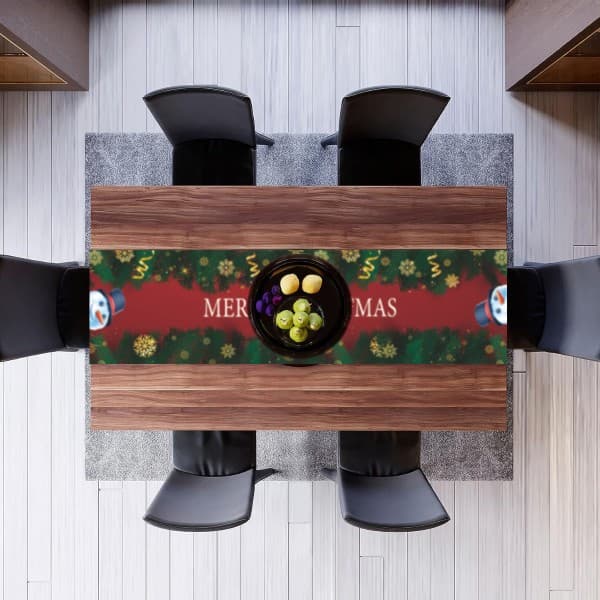 IC Glædelig jul løbere julebøffel plaid vinterfest