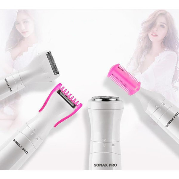 IC Epilator til kvinder, epilator til ansigt, trimmer til intimt område, 4in1 Hvid