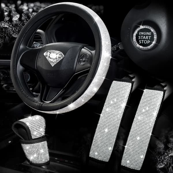 IC 5-delt Bling Biltilbehørssæt til Kvinder, Piger, Diamant
