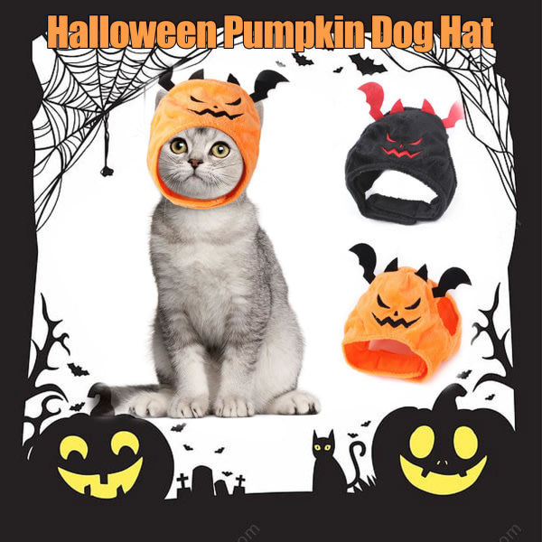 IC Söt Pumpahatt Halloween Katt Bat Hatt Klä upp Huvudbonad Sm orange One-size