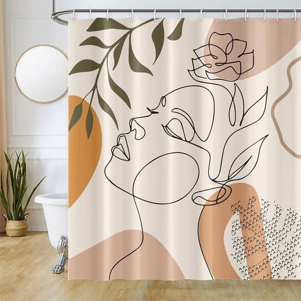 Bohemisk duschdraperi, anti-mögel antibakteriell, tvättbar polyester, 180x180 cm