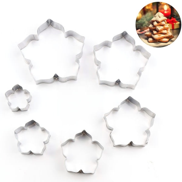 IC 5 st Rostfritt stål Lilja Blomblad Form Form Fondant Cookie Tool