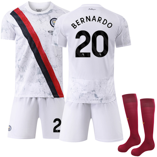 -26 ny sportdräkt 17 De Bruyne klubbfotbollströja nr 9 Haaland Manchester City bortatröja Size 10 Sock Protectors #XL