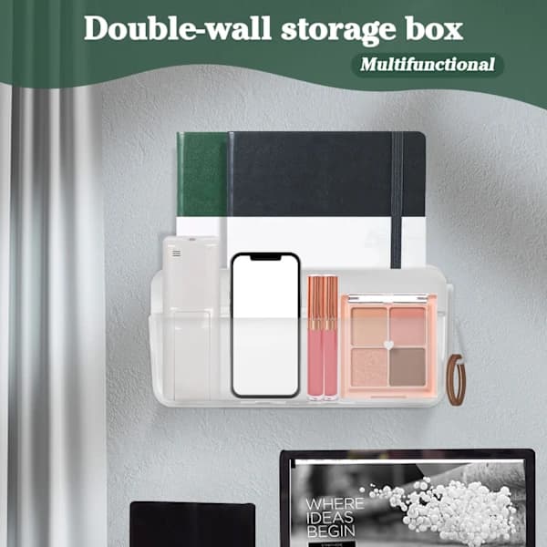 Wall Mounted Remote Control Storage Box - Multifunctional Wall Mounted Organizer Compatible with Charging