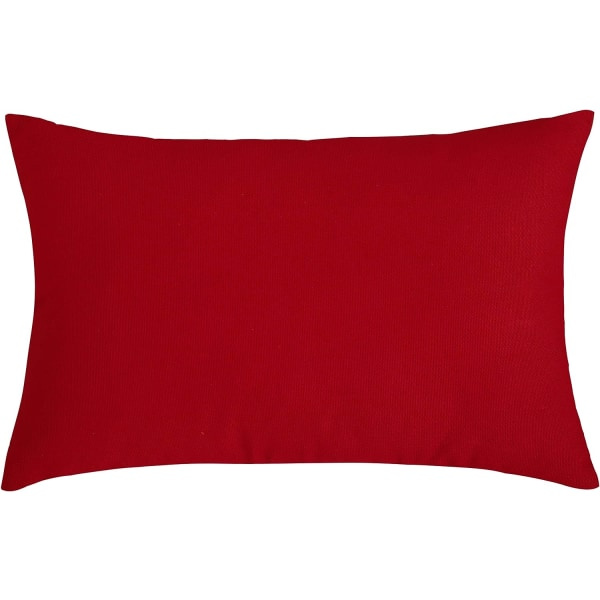 IC Håndlaget dekorativt solid 100% bomullsstoff putetrekk/puter, (12\"x18\", julerød)