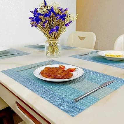 Pyyhittävät tabletit, 6 pestävän tabletin setti, siniset PVC-lämmönkestävät tabletit, 30x45 cm