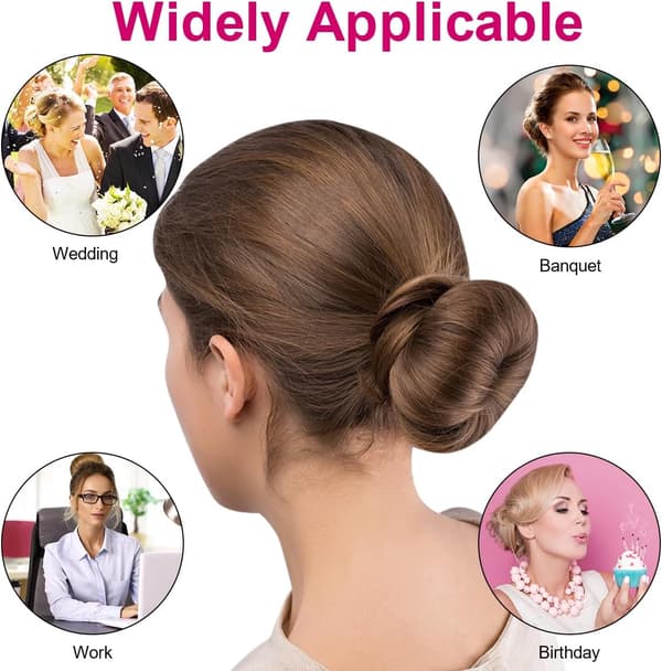 Hårbulle-Donut-Set, 4 st Ringformade Donut-Hårbulleformare med 30 Hårstift, Blond Chignon Donut Hårtillbehör för Flickor 4PCS-Beige