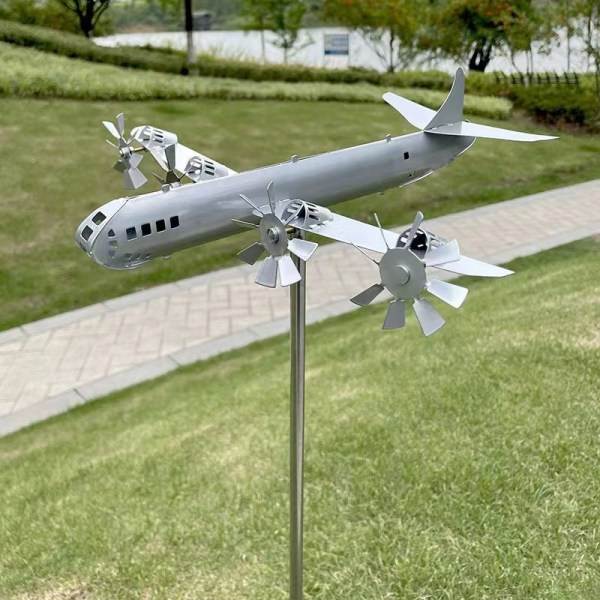 IC B-29 Super Fortress Fly Wind Spinner Metall Vindmølle Vind E Sølv