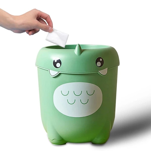 Cartoon Trash Can Dinosaur Waste Bin Plastic Dustbin Waterproof Garbage Can