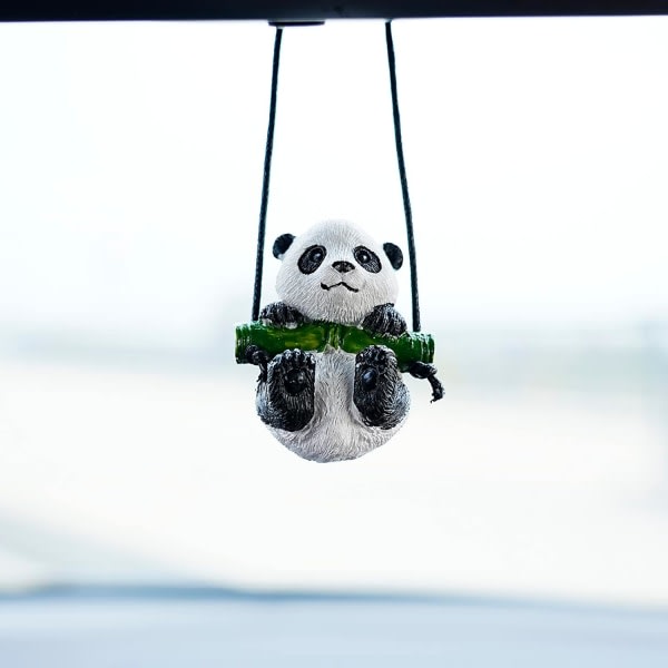 IC Söt Svängande Panda Bilspegel Hängande Tillbehör Roliga Interiör Backspeglar Bildekorationer (Panda)