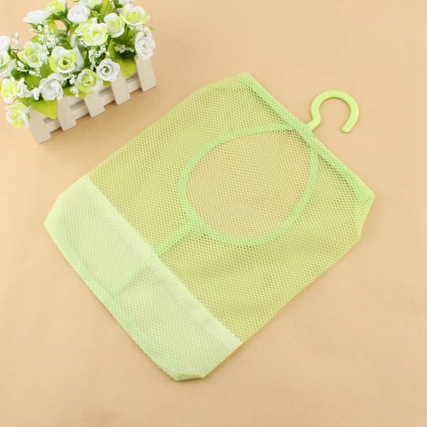 Storage Net with Clothespin Hanger for Kitchen and Bathroom Organization