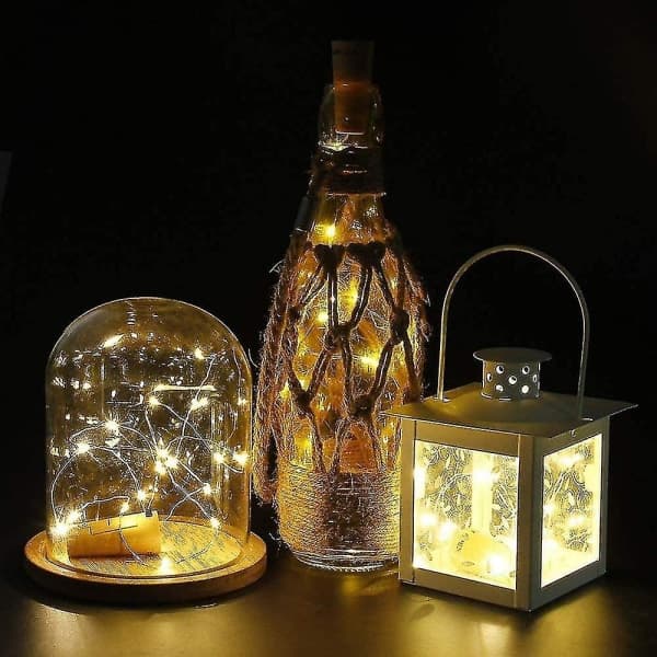 12 stk. Vinflaske Lamper LED Julepynt Feelygter til Fest