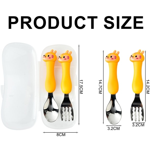 IC 4st304 rostfritt stål Cute Animal-serien bärbar servis gul