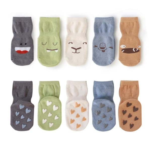 IC 10-pak barn strømper med antislip - Monster L(4-6 år)