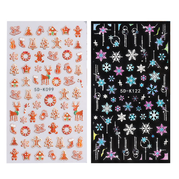 IC Nagelstickers Jul Nagelstickers Självhäftande Snowflake Moose stil 5