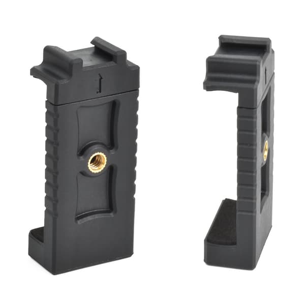 Telefonstativadapter, justerbar ABS smartphoneholder til selfies og vlogging, sort, 8,3 x 3,5 cm Black