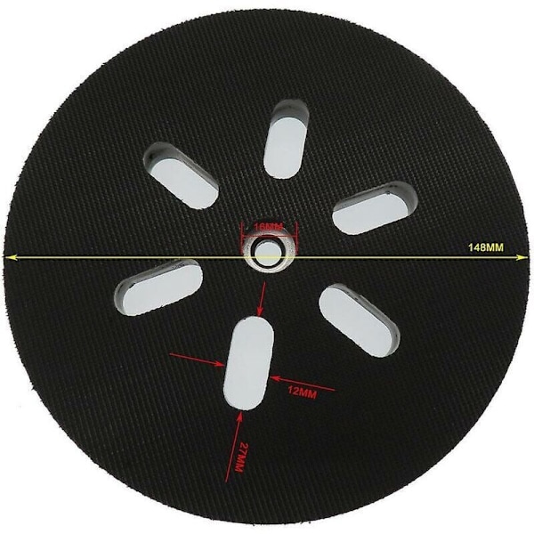 150 mm Slipplatta - För Bosch Gex 150 Ac, Pex 15 Ae, Gex 150 Turbo Excenterslip - 150 mm med skruvar Poweka, DEBUNS