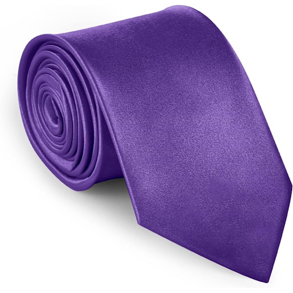 Miesten solmiot Klassinen yksivärinen satiininauha miehille Premium yksivärinen solmio miehille Muodolliset mustat solmiot miehille Liiketoiminta Hääjuhlat Työsolmio 8cm Deep Purple-Satin