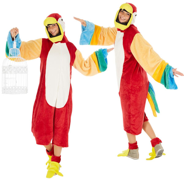 Julens färgglada papegojdräkt för fest MultiColor l